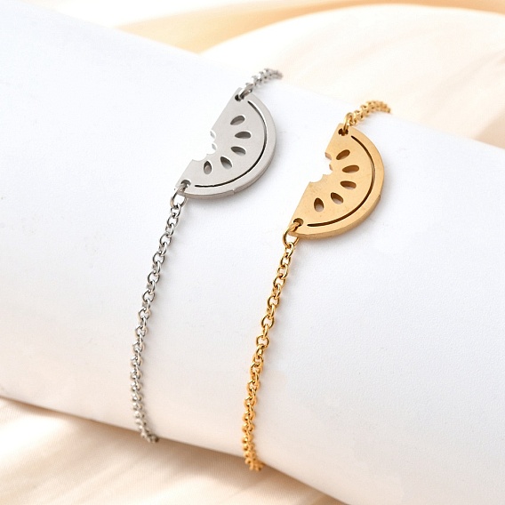 Забавные 201 браслеты из нержавеющей стали в форме арбуза, ювелирные изделия из кабельной цепи для женщин