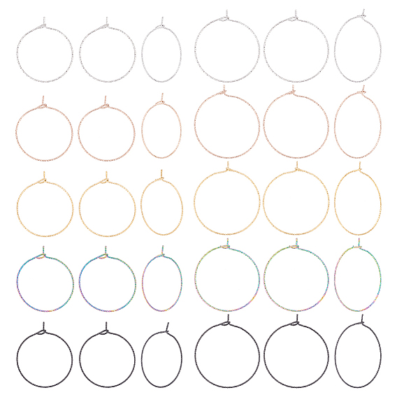 40 шт. 10 стиль 316 фурнитура для сережек-колец из хирургической нержавеющей стали, кольца для бокалов вина