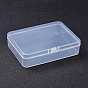 Transparent Plastic Bead Containers, with Hinged Lids, Rectangle