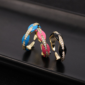 Colorful Oil Drop Ring for Women, Adjustable and Fashionable Tail Ring