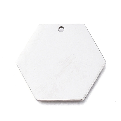 Pendentifs en acier inoxydable, blank tag, hexagone