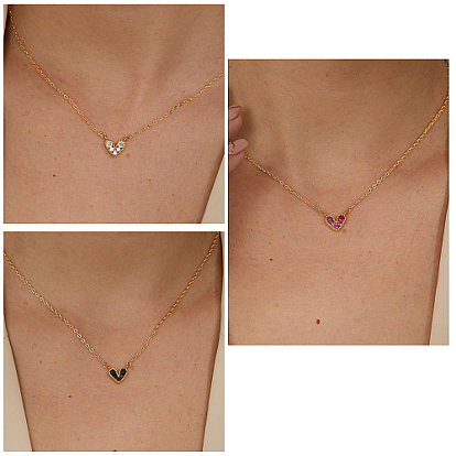 Золотая латунная подвеска в форме сердца для женщин