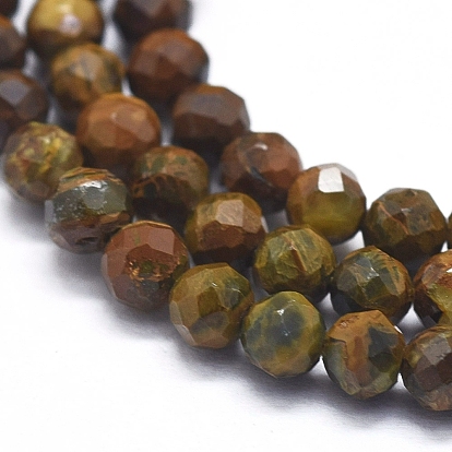 Natural Pietersite Beads  Strands, Gradient Style, Round, Faceted