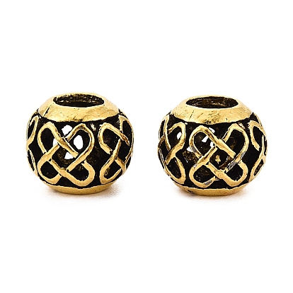 Европейские сплавочные бусины тибетского стиля , бусины с большим отверстием, полая рондель с узлом