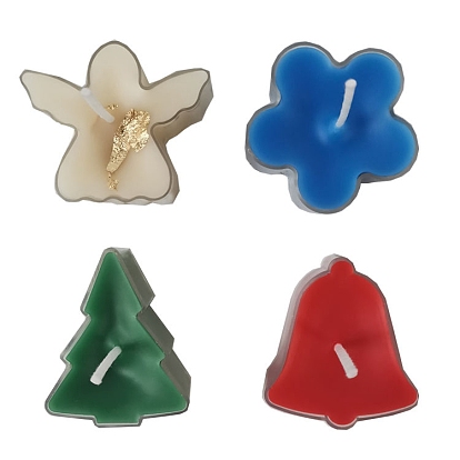 DIY Aromatherapy Candle Plastic Molds, for Making Scented Candles, Flower/Christmas Bell/Tree/Angel