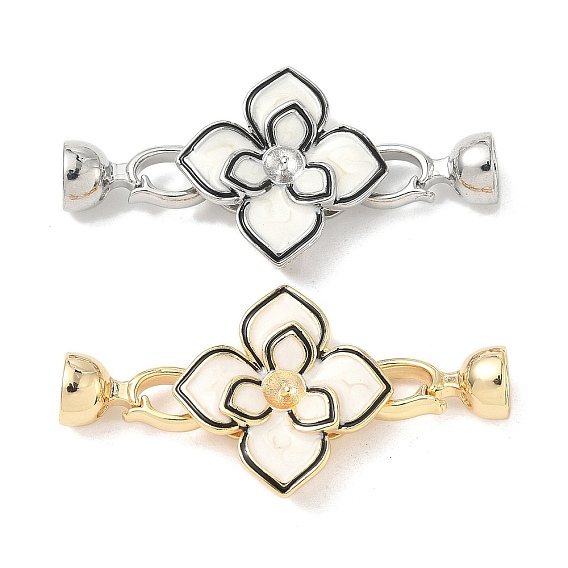 Застежки-застежки из латуни с эмалью, без кадмия, без никеля и без свинца, цветок