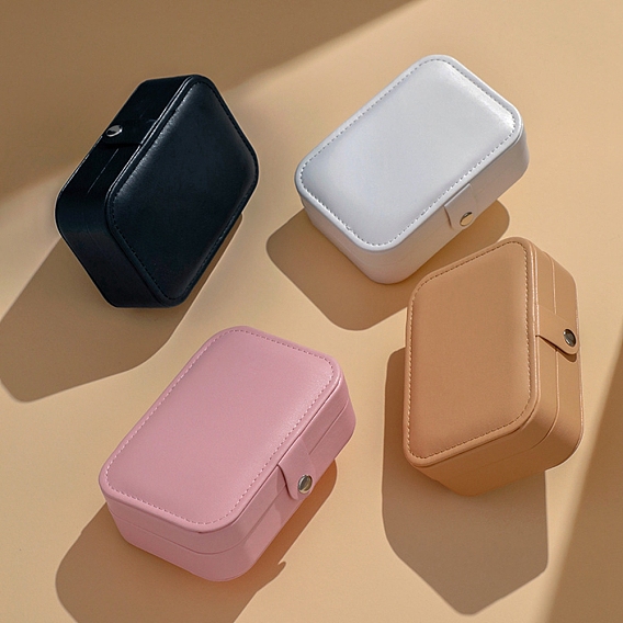 2 многослойные шкатулки для хранения ювелирных изделий из искусственной кожи, портативные дорожные ювелирные изделия caes для сережек колец ожерелий