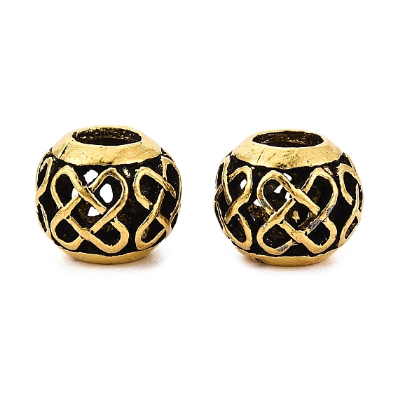 Европейские сплавочные бусины тибетского стиля , бусины с большим отверстием, полая рондель с узлом