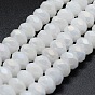 Electroplated Natural White Jade Beads Strands, Rondelle, Faceted