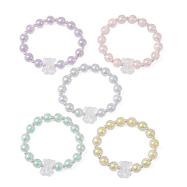 Bracelet extensible en perles d'ours en acrylique lumineux pour femmes