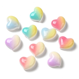 Gradient Color Opaque Resin Decoden Cabochons, Heart