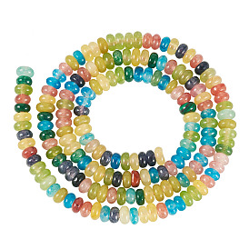 1 нити бусин из натурального белого нефрита, окрашенные, рондель