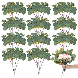 Шелковая ткань и пластиковые искусственные листья эвкалипта, домашнего декора