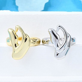 Латунные кольца-манжеты для женщин, без кадмия и без свинца, цветок