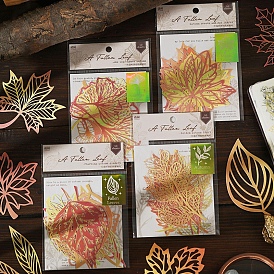 10Pcs 10 Styles Autumn Theme Hollow Leaf Scrapbook Paper Pad, for DIY Album Scrapbook, Greeting Card, Background Paper