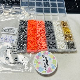 DIY Bracelet Kits, Including Handmade Polymer Clay Beads, CCB Plastic Spacer Beads, Alloy Spacer Beads