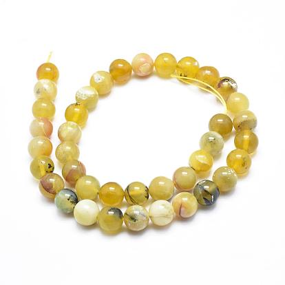 Natural Yellow Opal Round Bead Strands