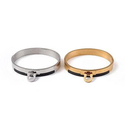 304 brazalete con bisagras de dijes redondos de acero inoxidable para mujer