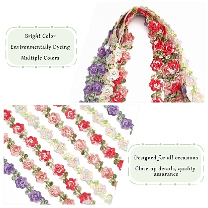 Polyester Ribbon, Floral Pattern, Flat, Garment Accessories