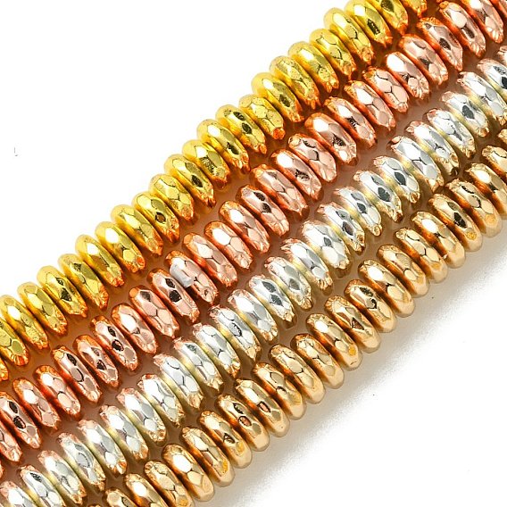 Гальванические нити из синтетических немагнитных гематитовых бусин, граненые, диск, Heishi бусы