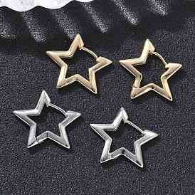 Латунные серьги обруча, звезда