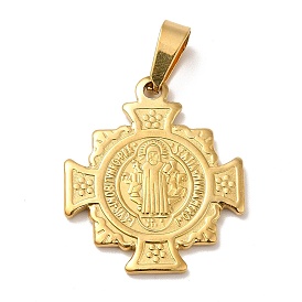 Vacuum Plating 201 Stainless Steel Pendants, Cross with Cssml Ndsmd Cross God Father Religious Christianity