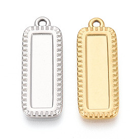 304 Настройки кабошон из нержавеющей стали кулон, прямоугольник амулеты