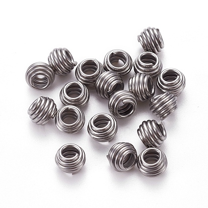 304 Stainless Steel Spring Beads, Rondelle