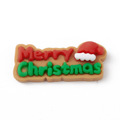 Christmas Theme Opaque Resin Cabochons, for DIY Jewelry Making