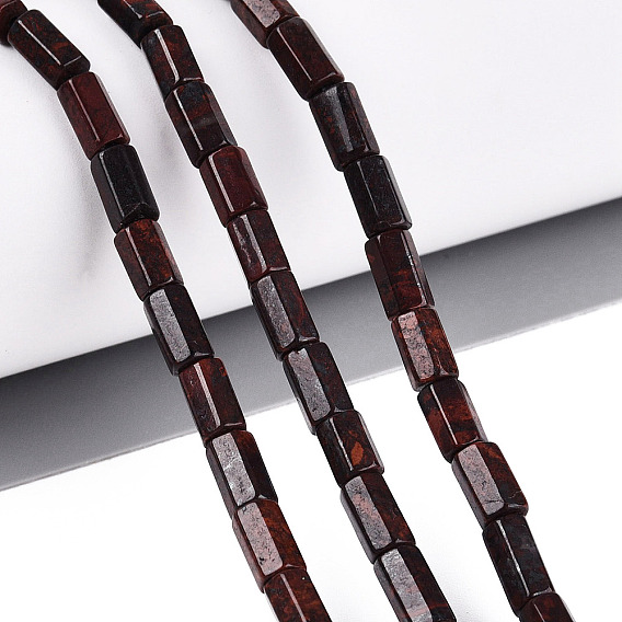Natural Jasper Beads Strands, Hexagonal Prism