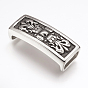 316 Surgical Stainless Steel Slide Charms, Rectangle with Fleur De Lis
