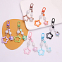 Gradient Star Acrylic Pendant Decorations, with Alloy Clasps, for Woman Handbag Car Key Backpack Pendants