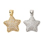 Латунные микро проложить кубического циркония подвески, без кадмия и без свинца, звезда