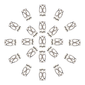 Tibetan Style Alloy Hollow Large Hole Beads, Lead Free & Cadmium Free, Drum