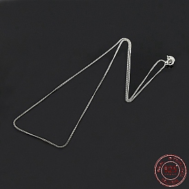 Colliers chaîne torsadée unisexe tendance 925 en argent sterling, à ressort fermoirs à anneaux, fine chaîne