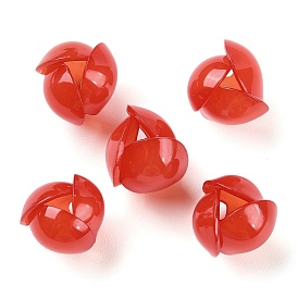 Pendentifs acryliques opaques, gros bourgeon rouge