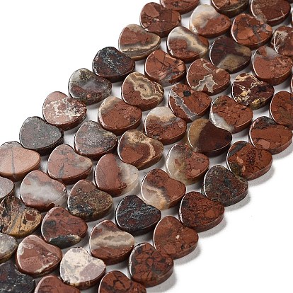 Натуральные красные яшмы бусы пряди, сердце