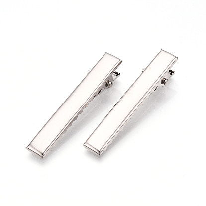 Заколки для волос из плоской кожи аллигатора с платиновым покрытием для самостоятельного изготовления аксессуаров для волос