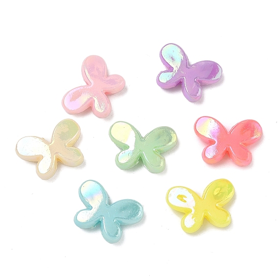 Непрозрачные акриловые бусины с УФ-покрытием, бабочка, AB цвет