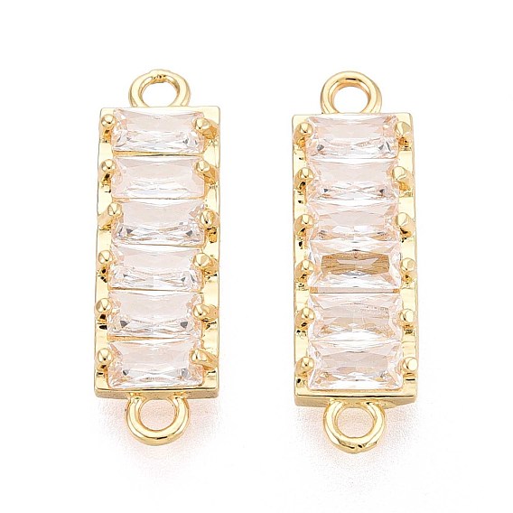 Латунные подвески из прозрачного кубического циркония, прямоугольник ссылки, долговечный