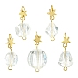 5шт. стеклянные, акриловые и латунные подвески, с 304 фурнитурой из нержавеющей стали, смешанные формы со звездой