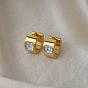 304 Stainless Steel Cubic Zirconia Hoop Earrings