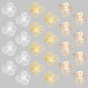 24Pcs 3 Colors Iron Filigree Double Layer Flower Bead Caps