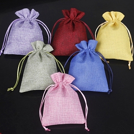 Rectangle Linen Drawstring Gift Bags, Storage Bags
