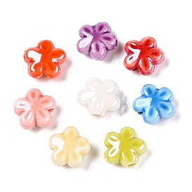 Handmade Porcelain Beads, Pearlized, Flower