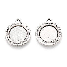 Сеттинги для кабошонов или кулона, сплав, тибетский стиль , без кадмия и без свинца, плоско-круглые
