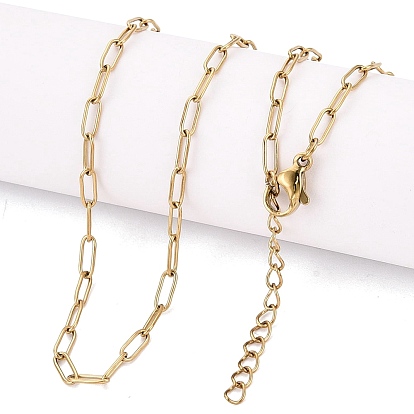 Унисекс 304 ожерелья-цепочки со скрепками из нержавеющей стали, ионное покрытие (ip), долговечный