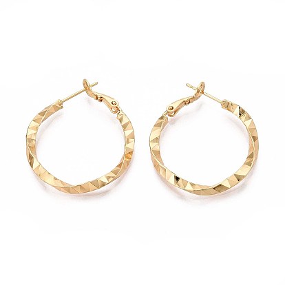 Серьги-кольца из латуни с закрученными концами, без никеля 