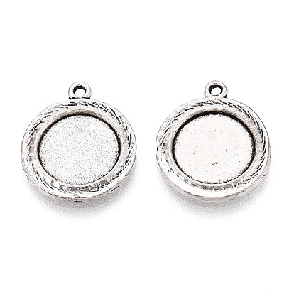 Сеттинги для кабошонов или кулона, сплав, тибетский стиль , без кадмия и без свинца, плоско-круглые