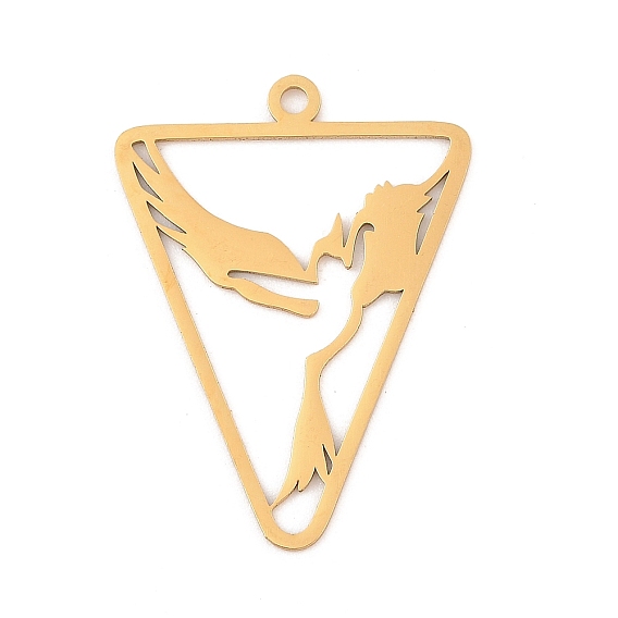 201 подвески из нержавеющей стали, лазерная резка, треугольник с амулетом феникса